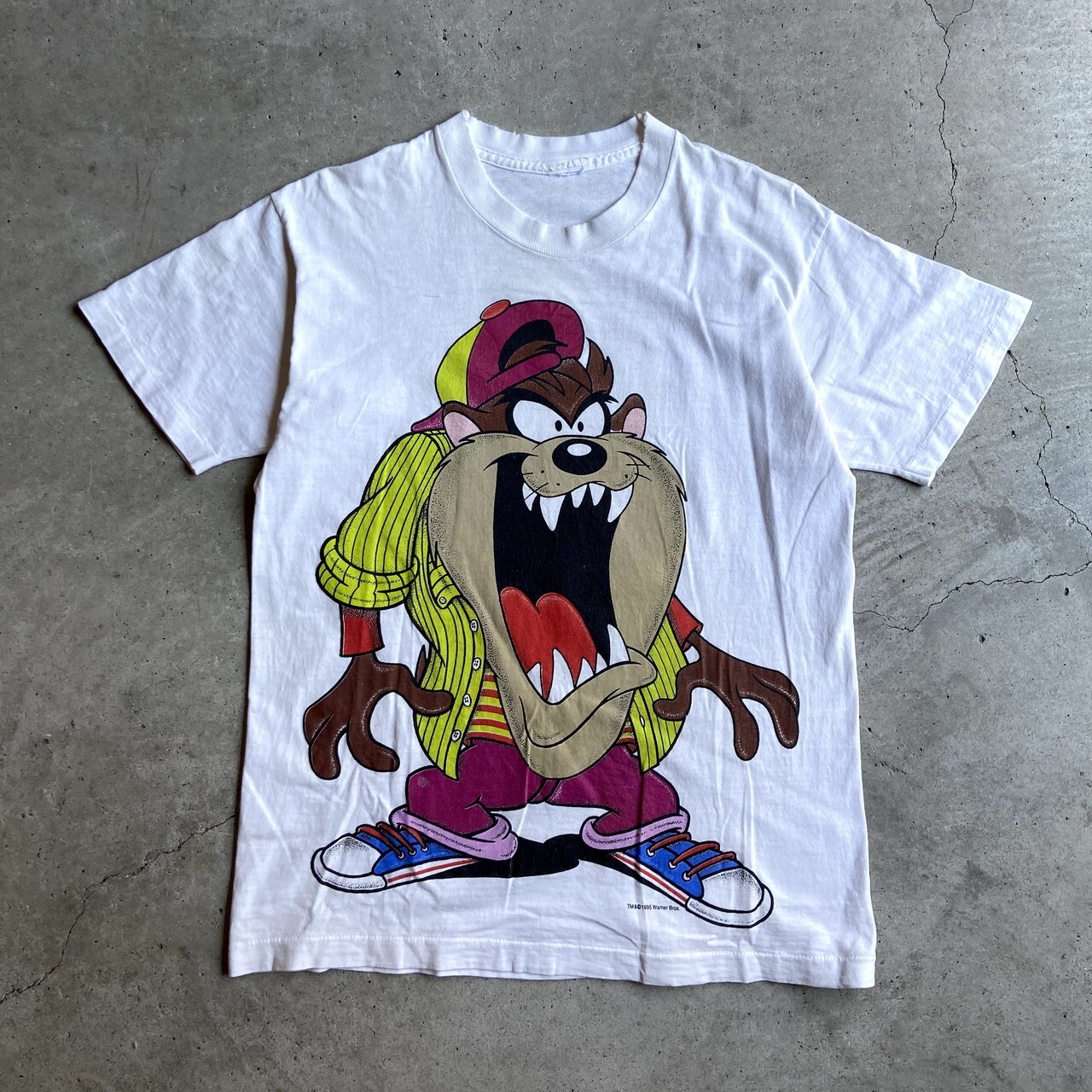90年代 Usa製 ルーニーテューンズ タズマニアンデビル ビッグプリント キャラクタープリントtシャツ メンズm相当 レディース 古着 Warner Brothers ワーナーブラザーズ Looney Tunes 90s ビンテージ ヴィンテージ ホワイト 白 Tシャツ Sa Al2109 Cave