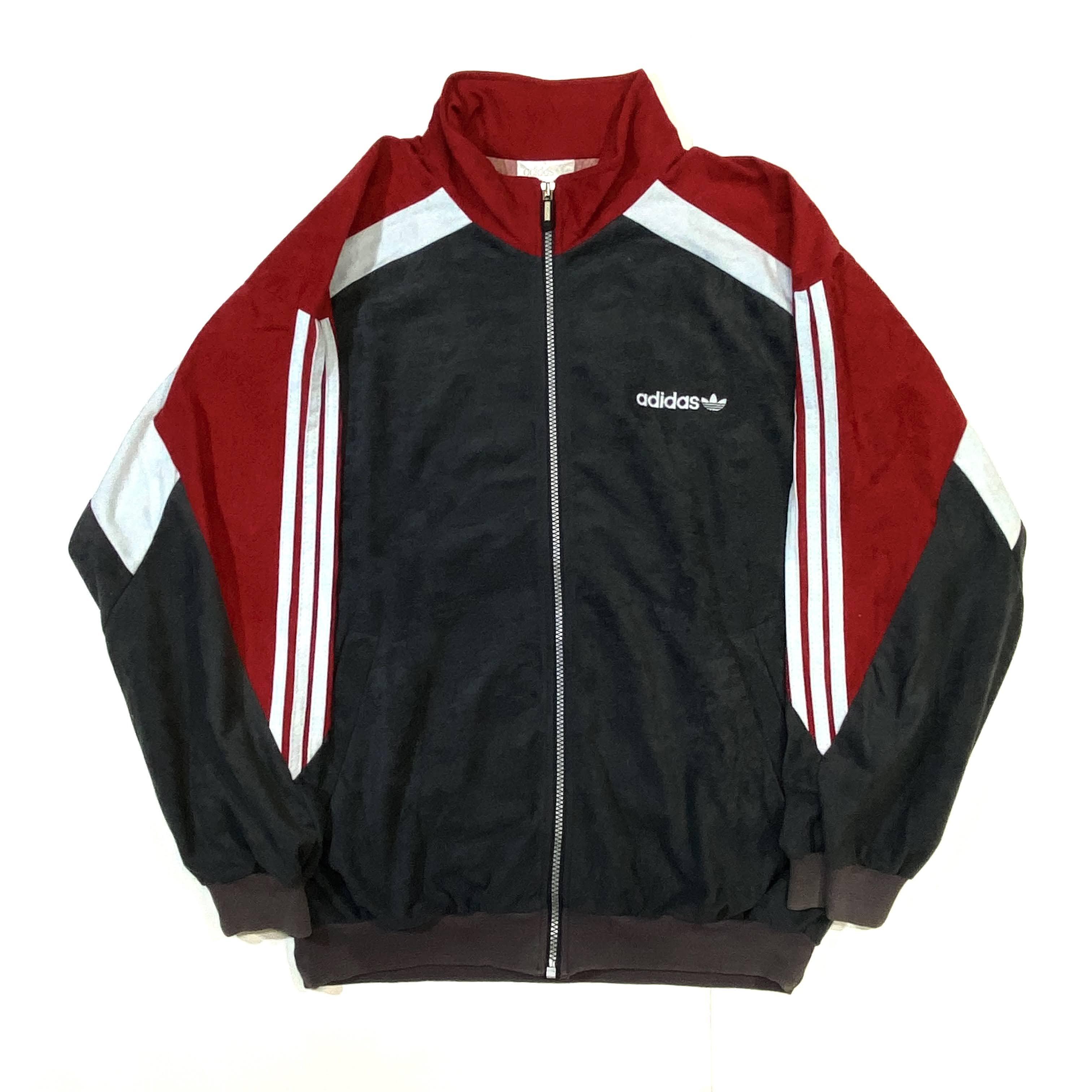 80 90年代 80s 90s チュニジア製 Adidas アディダス ベロアジャージ トラックジャケット メンズｍ L相当 ジャージ トラックジャケット Al Cave 古着屋 公式 古着通販サイト