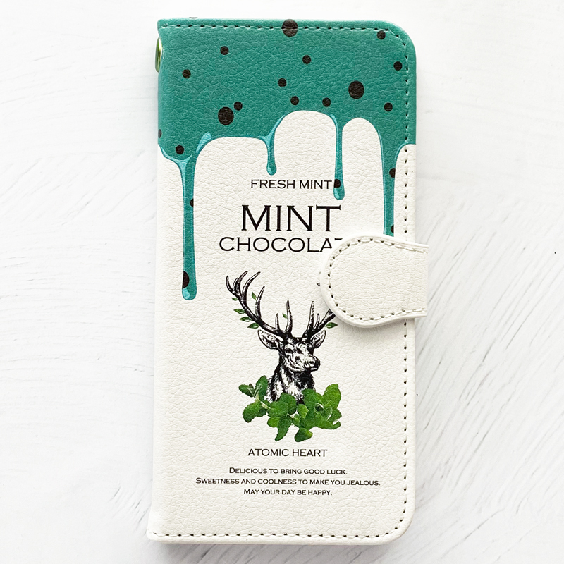 チョコミントフレーバー2 手帳型 Iphoneケース スマホケース 全機種対応 Lala Clover