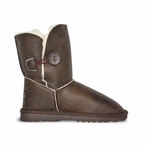 Ugg 1974 防水革 メンズ ムートンブーツ バーリーボタン ボマーミドル Ugg Australian Made Since 1974