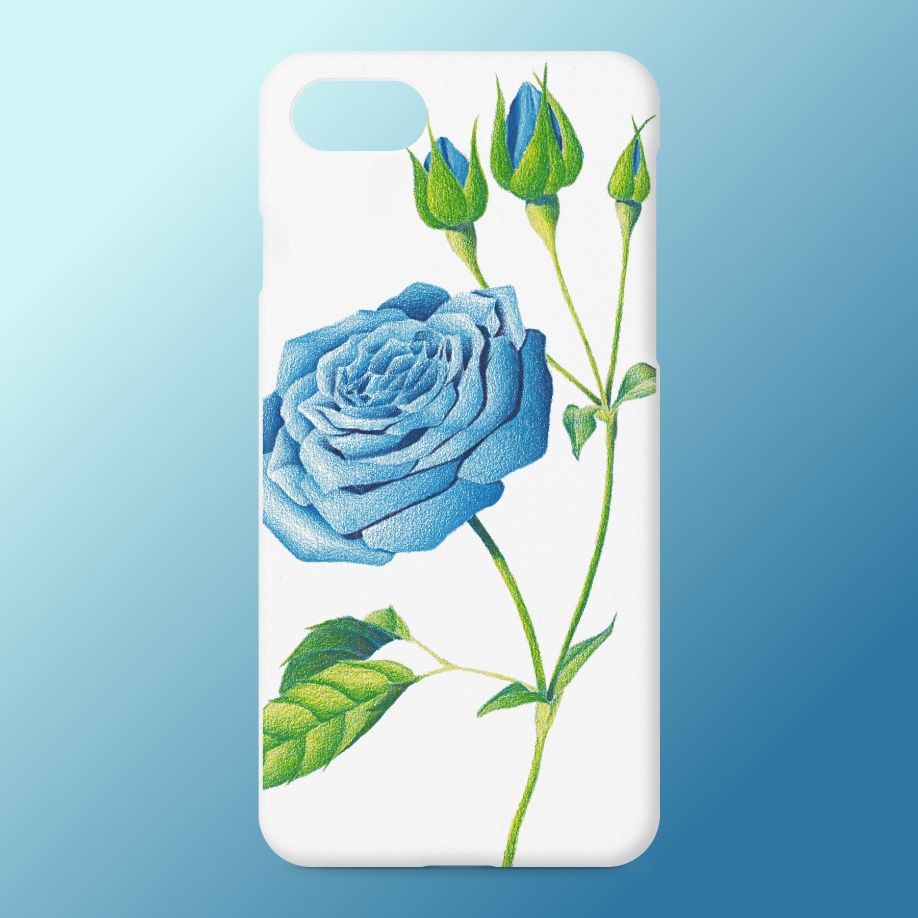 Iphoneケース 水色のバラ Dear