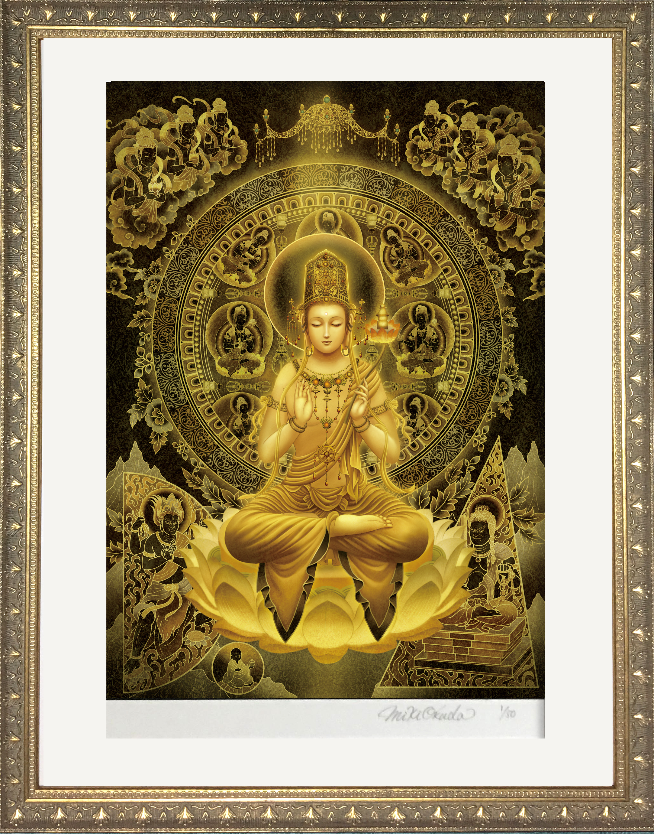 弥勒菩薩 Mサイズ 仏画とスピリチュアルアート 奥田みき 観稀舎