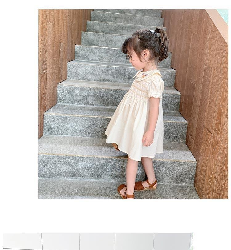 50 Off 90 100 110即納 21夏 ベビー キッズ 襟刺繍入り スモッキングワンピース Mina 日本製 インポートベビー服のお店