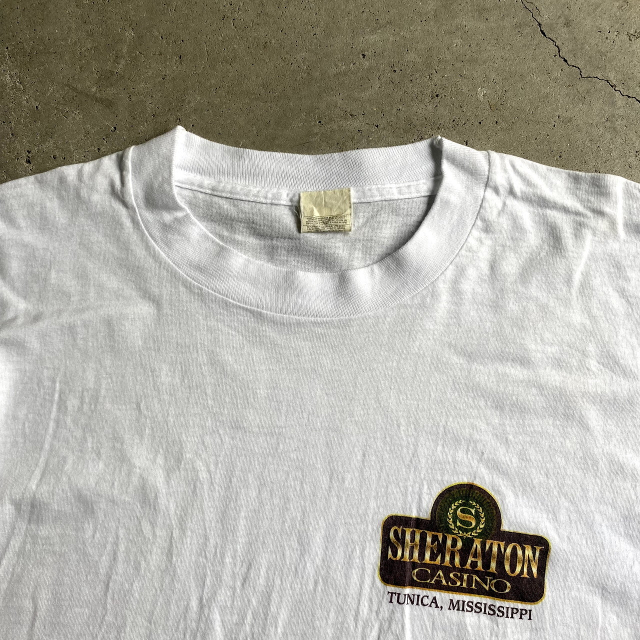 90年代 Sheraton Casino ロゴ プリントtシャツ メンズxl 古着 90s ヴィンテージ ビンテージ 胸ロゴ ホワイト 白 Tシャツ Sa Cave 古着屋 公式 古着通販サイト