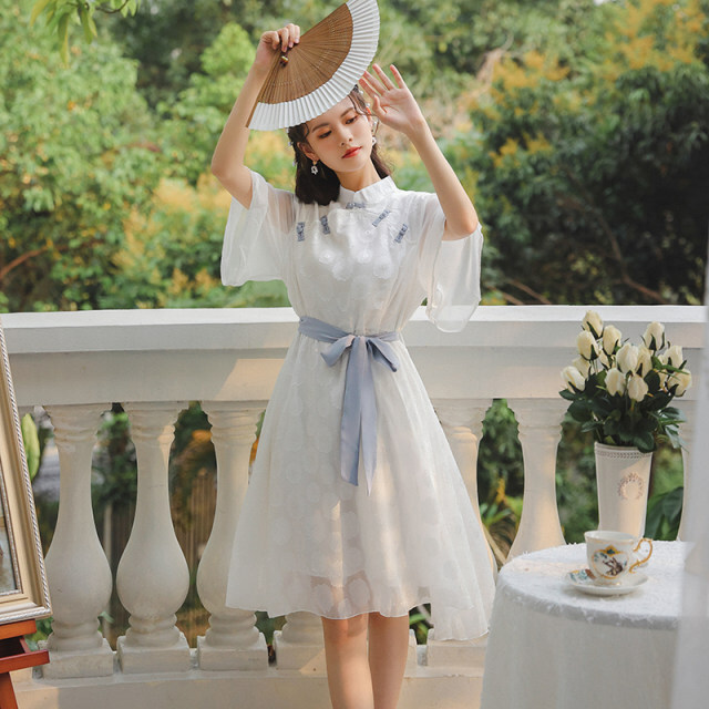 レトロレースシフォンチャイナワンピース Dolly Clock