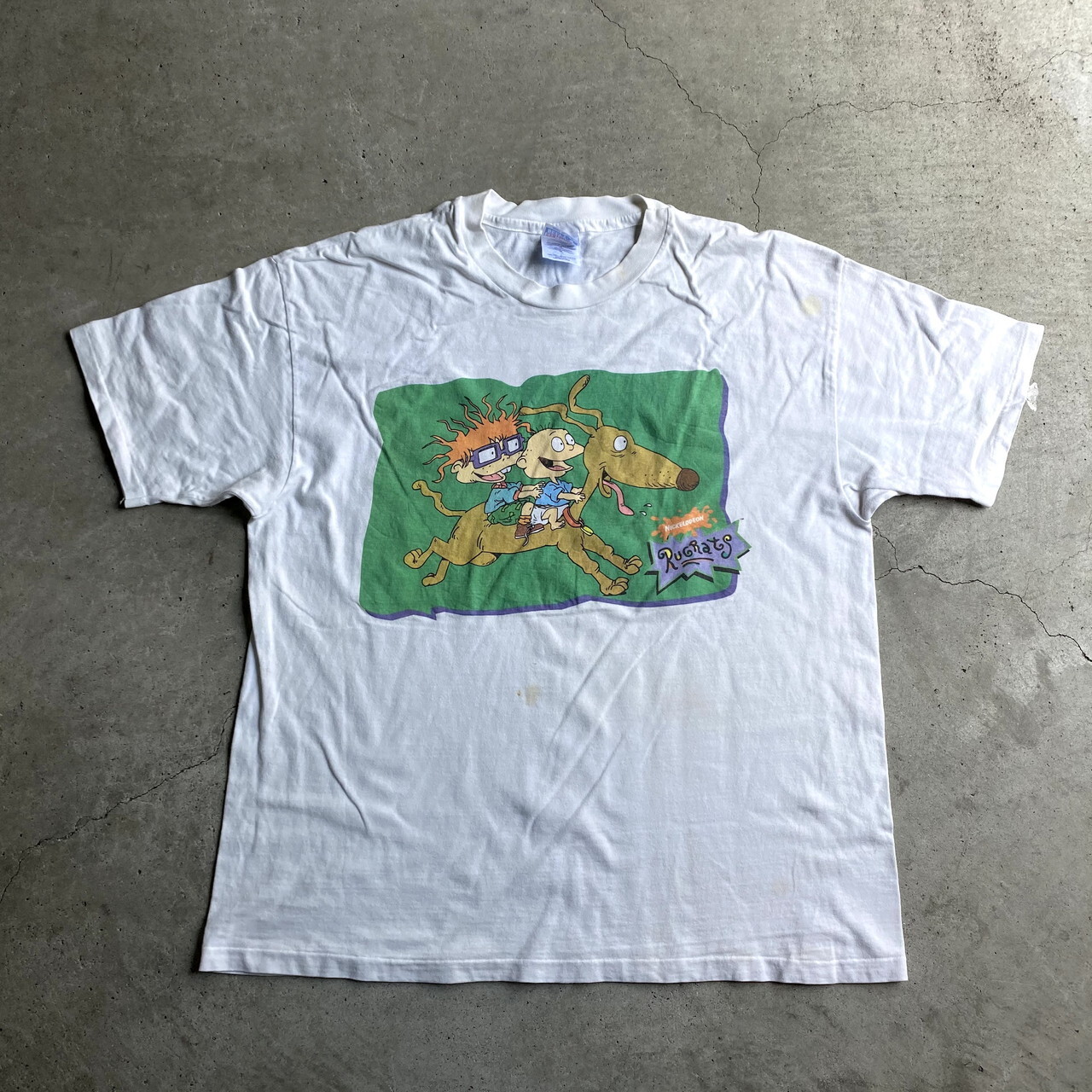 90年代 Usa製 Nickelodeon Rugrats キャラクタープリントtシャツ メンズxl レディース 古着 ニコロデオン ラグラッツ アニメtシャツ 90s ビンテージ ヴィンテージ シングルステッチ ホワイト 白 Tシャツ Cave 古着屋 公式 古着通販サイト