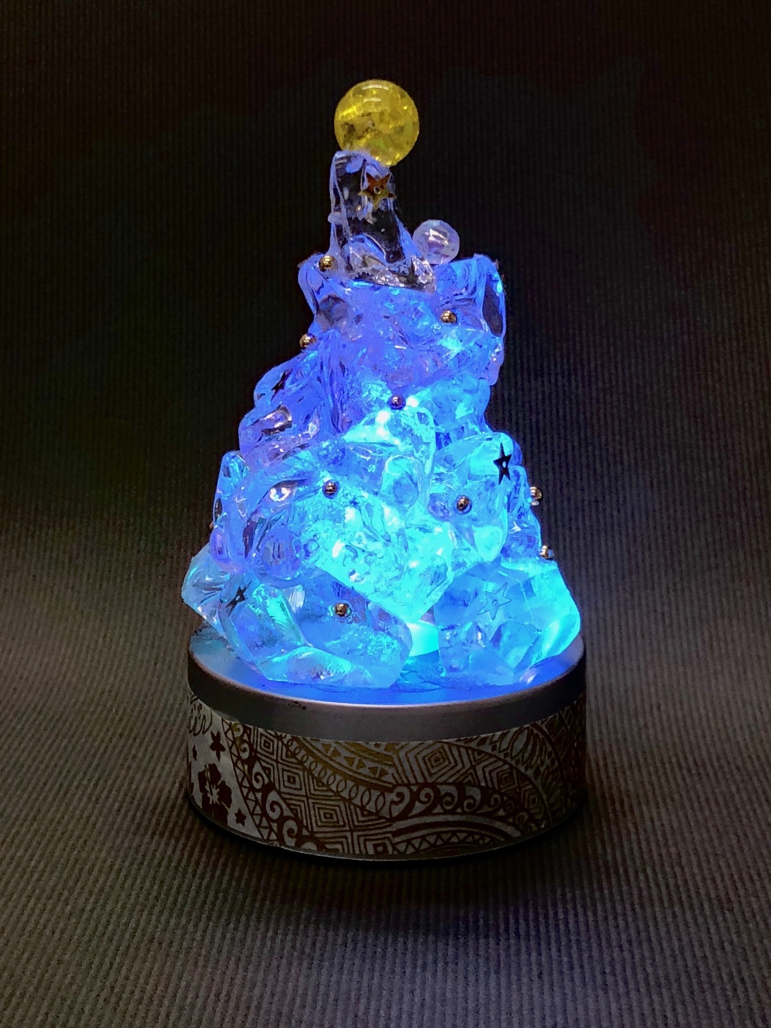 Zoom クリスタル ツリーランプ オンラインぱお アートレッスン