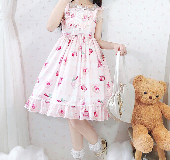 ワンピース レディース ロリータ ゆめかわいい コスプレ 量産型 地雷 Tb 775 毒いちご 韓国ファッション