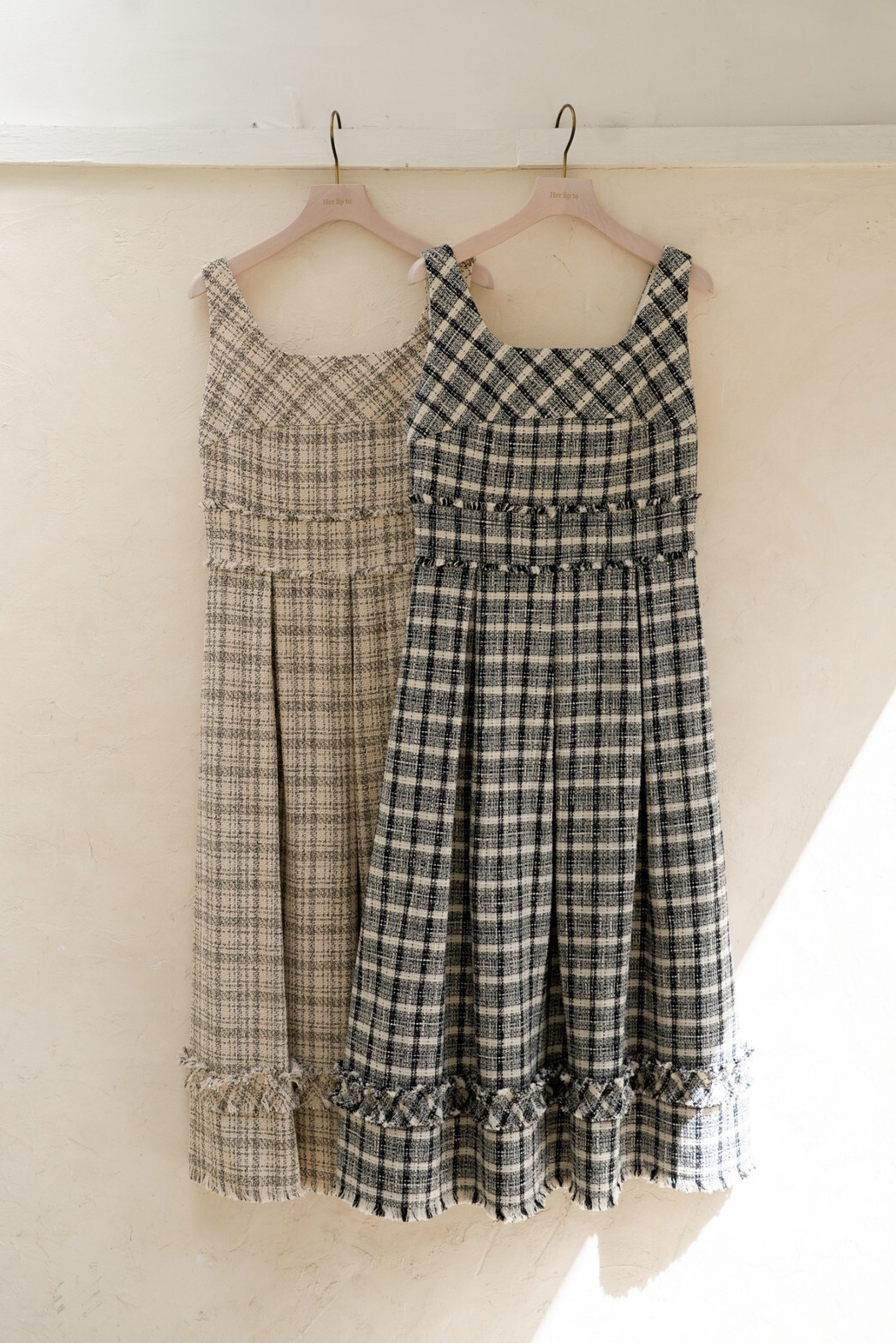 Summer Tweed Midi Dress(W×B)