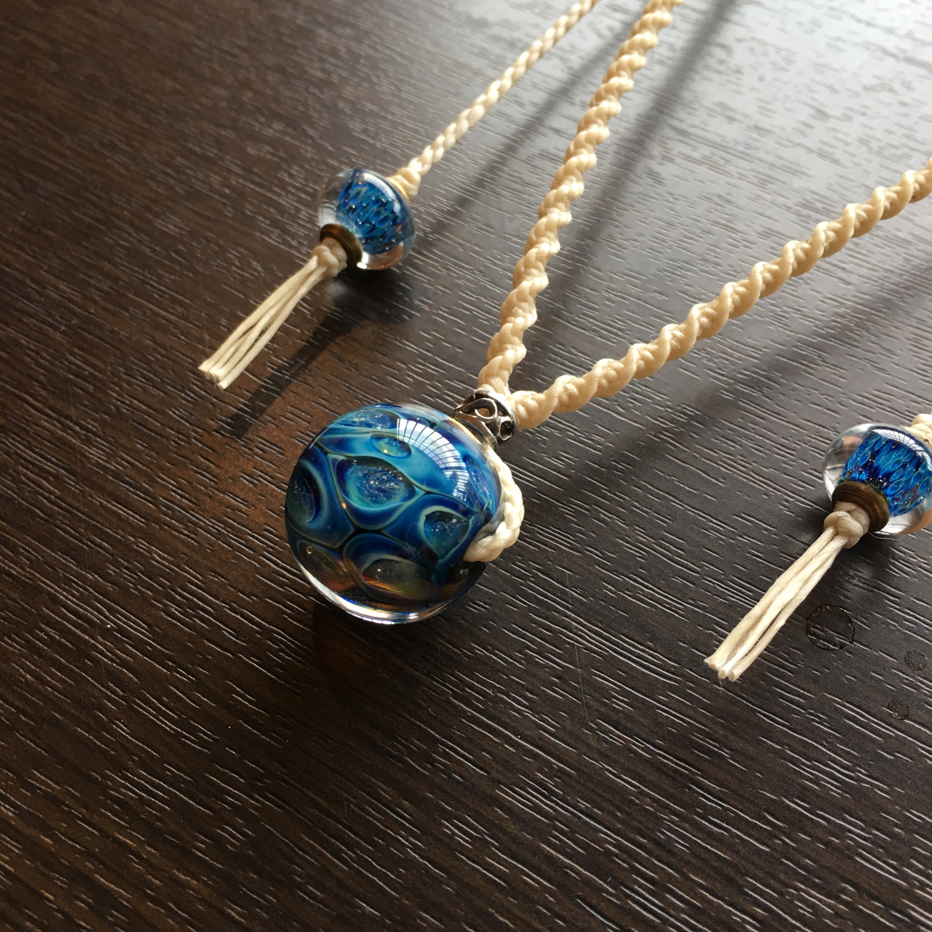 蜻蛉玉ネックレス Earth オリジナル蜻蛉玉アクセサリー Dragonfreiheit