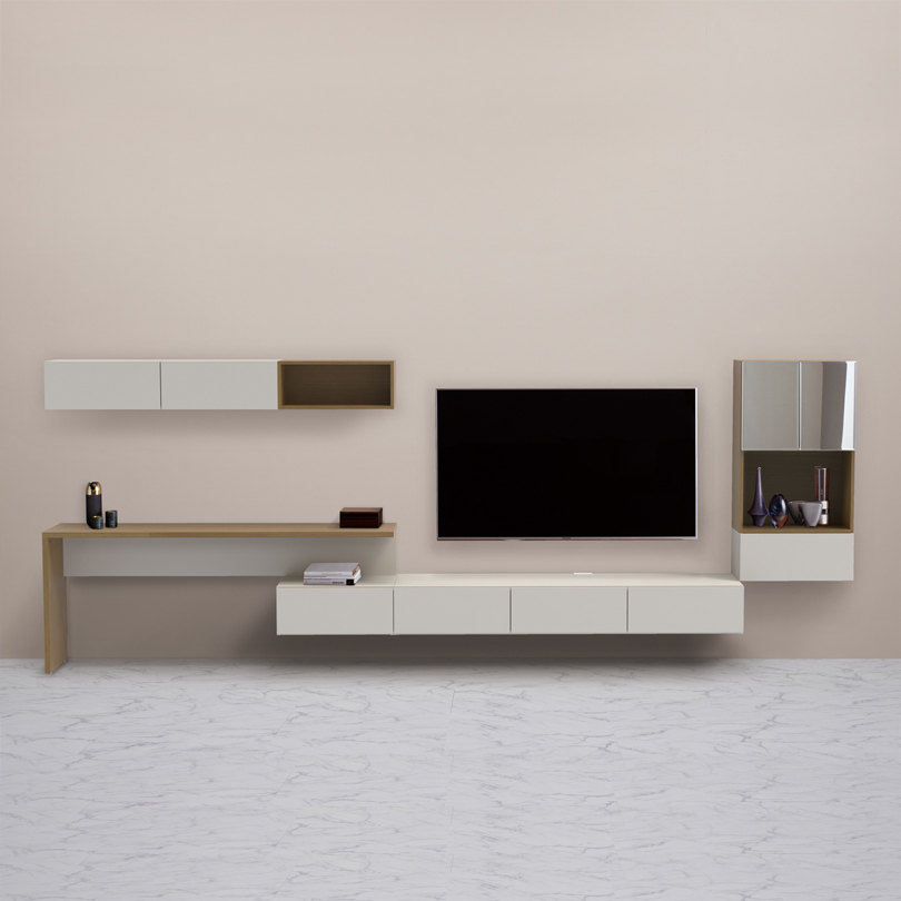 フロートテレビボード モダン ベージュ 4cm 壁掛け おしゃれ 既製品 Margin Cabinet Ec