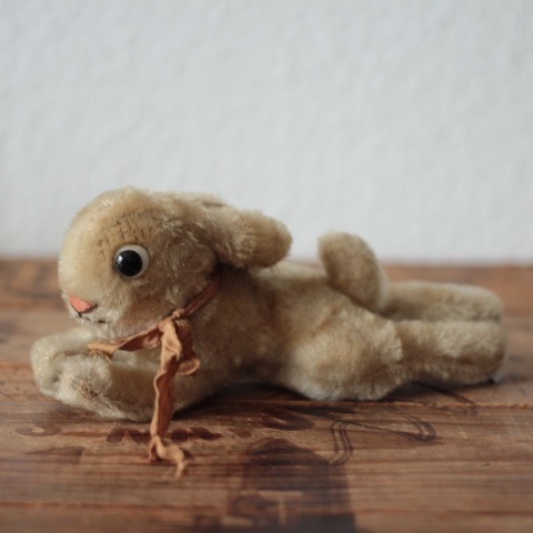 6 アンティークシュタイフ 横になったうさぎ Lying Rabbit 9cm 12cm Usagi