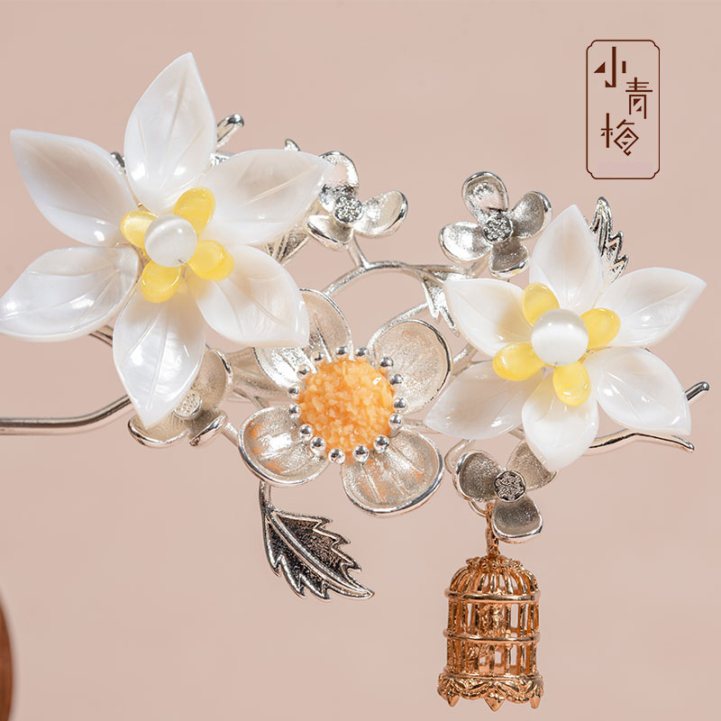 青梅安歌シリーズ 髪飾り 簪 チャイナ風アクセサリー 花火大会 お祭り 手作り 気質よい 水仙花 Elegant