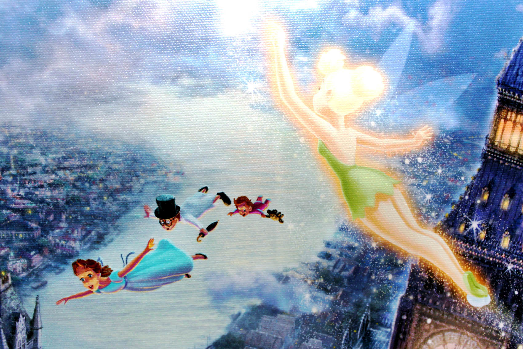 ディズニー ティンカーベル ピーターパン ネバーランドを飛ぶ 展示用フック付 キャンバスジークレ ディズニー絵画 ポスター