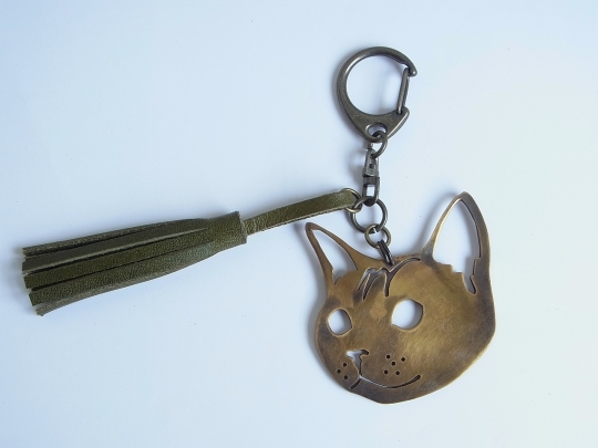 猫 真鍮キーホルダー Key Neko Zakuro 京都大山崎のジュエリー アクセサリーブランド