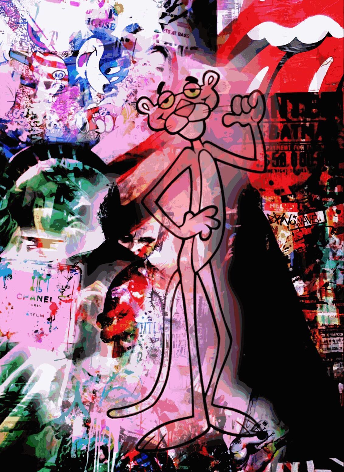 ピンクパンサー キャラクター コラージュアート サイズ Blues Make Sense Art Gallery
