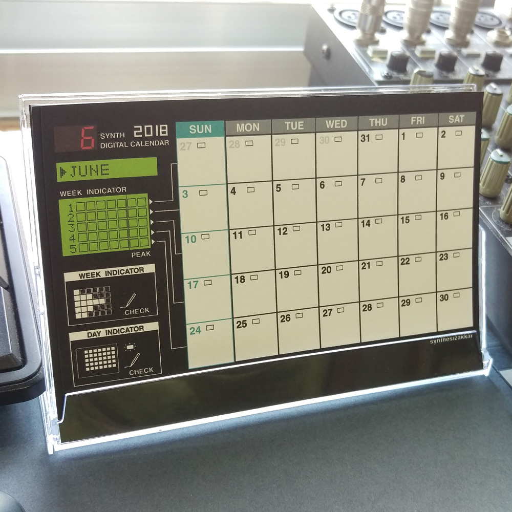 カレンダー Synth18 Digital Calendar 卓上カレンダー シンセサイザッカー