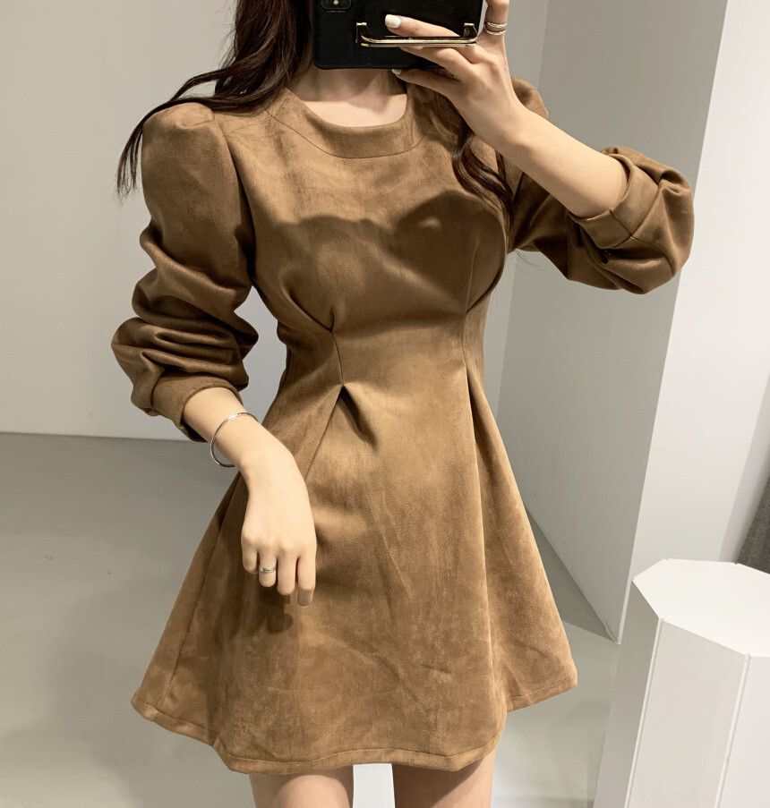 送料無料 ウエスト細見えワンピ ワンピース スタイルアップ 細見え デート 女子会 女っぽ Lamitte Deco トレンド 韓国ファッション ショップ