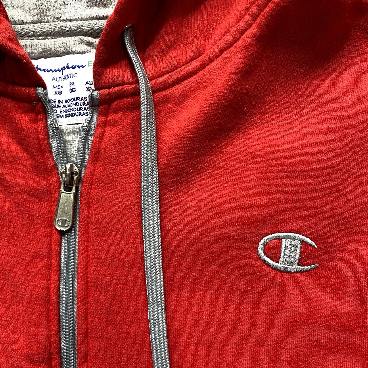 Champion Eco チャンピオン フルジップパーカー メンズxl 古着 スウェットパーカー レッド 赤色 パーカー Cave 古着屋 公式 古着通販サイト