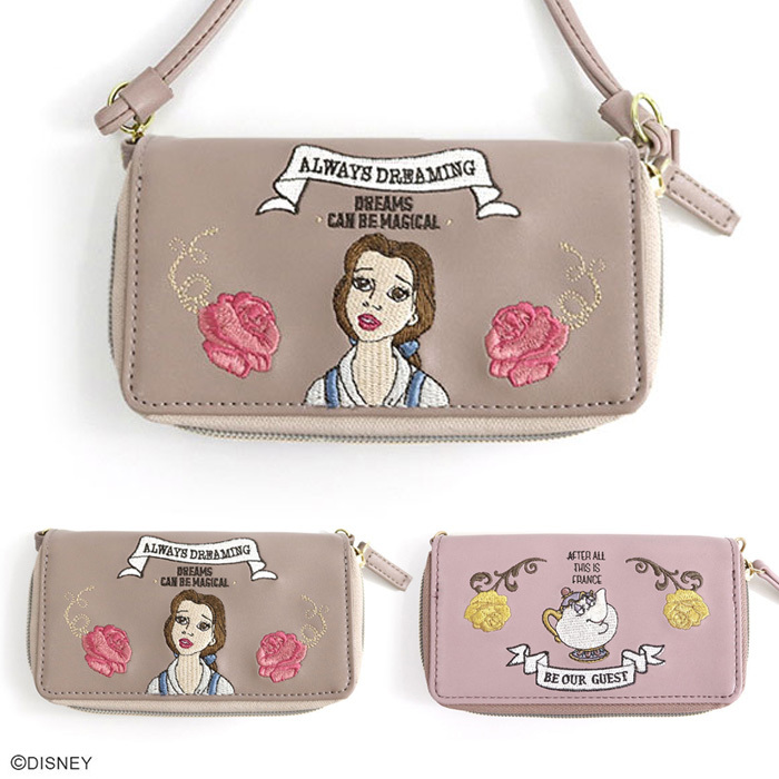 送料無料 Iphonexs Iphonex ディズニー 美女と野獣 刺繍入り お財布付き 手帳型ケース 肩掛け ショルダー ストラップ ケース カバー ポケット キャラクター Puレザー 収納 グッズ ベル ポット婦人 アイフォン Iphone Xs X テンエス スマホカバー スマホケース S Su 7d512