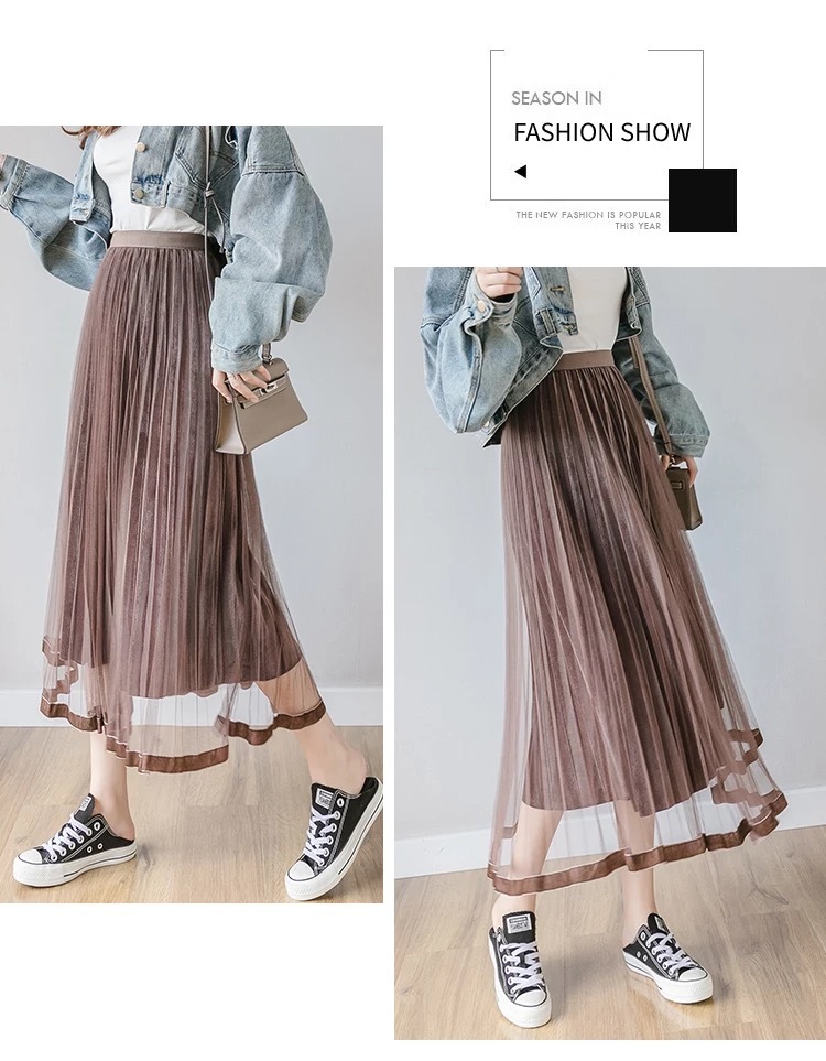 2color プリーツベロアロングスカート Selectshop Liliana
