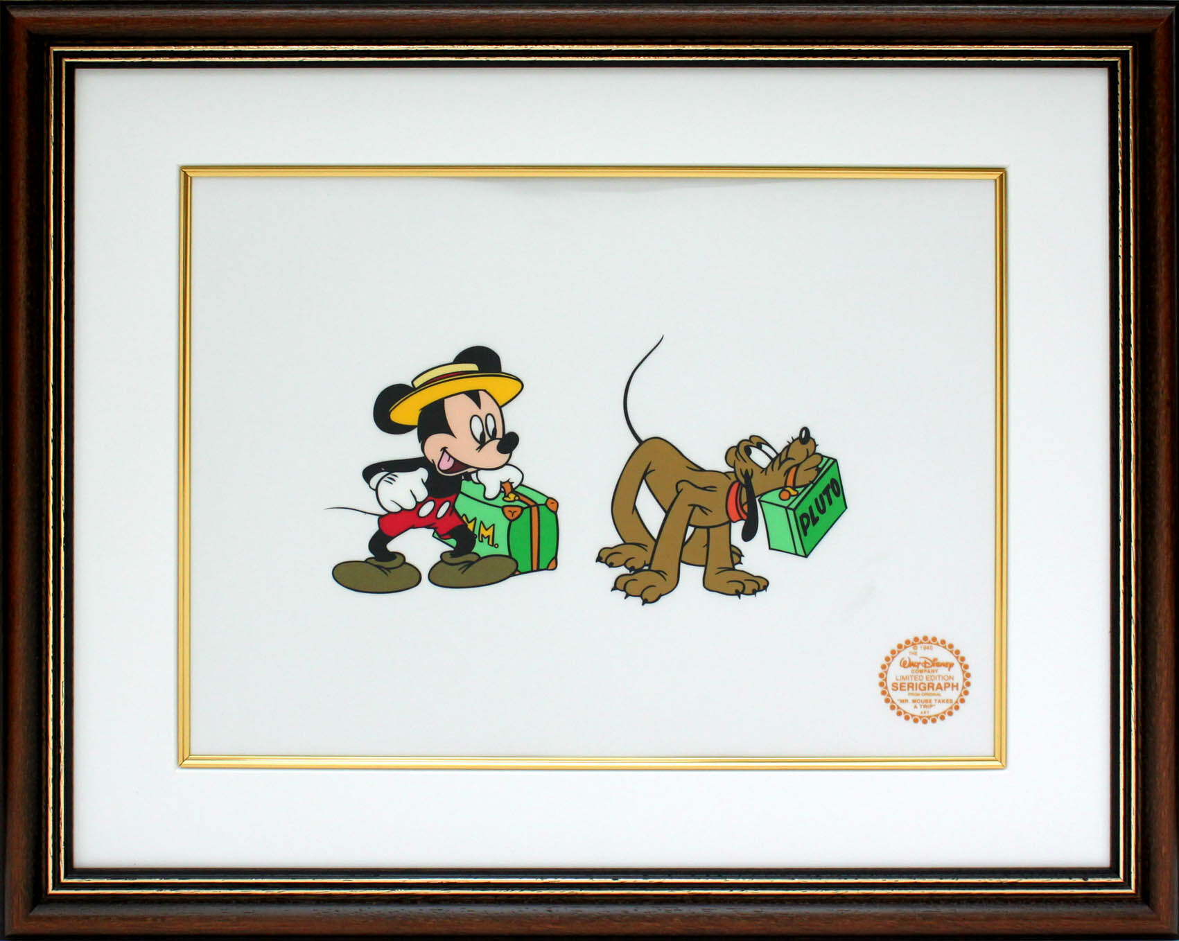 ディズニー セル画 旅のミッキー プルート 展示用フック付 インテリア アート Disney セル画 絵画 ディズニー絵画 ポスター