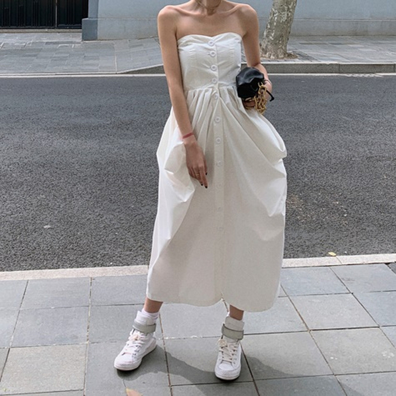 最新人気 大人ガーリー レースアップ シンプル ベアトップ ドレス メーカー希望小売価格から30 Off Www Premiervbleague Com