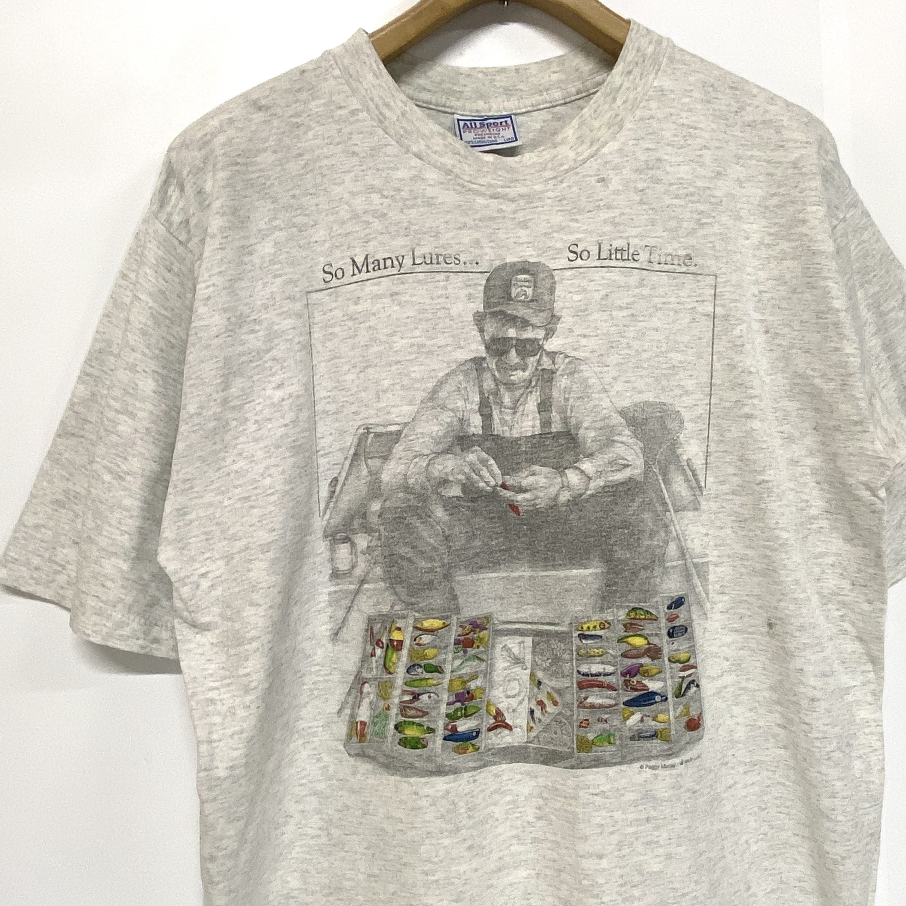 90年 All Sport 釣り ルアーtシャツ ヴィンテージ 魚柄 メンズl 古着 Tシャツ Al Cave 古着屋 公式 古着通販サイト