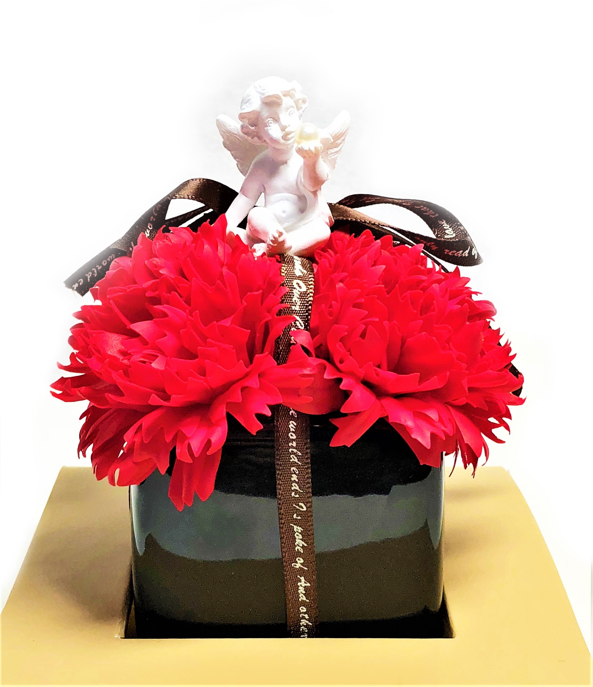 ソープフレグランスフラワー カーネーション エンジェル 天使 赤 レッド ミニ 香り シャボンフラワー フラワーアレンジメント 花 花と雑貨 花千手 Hanasenju