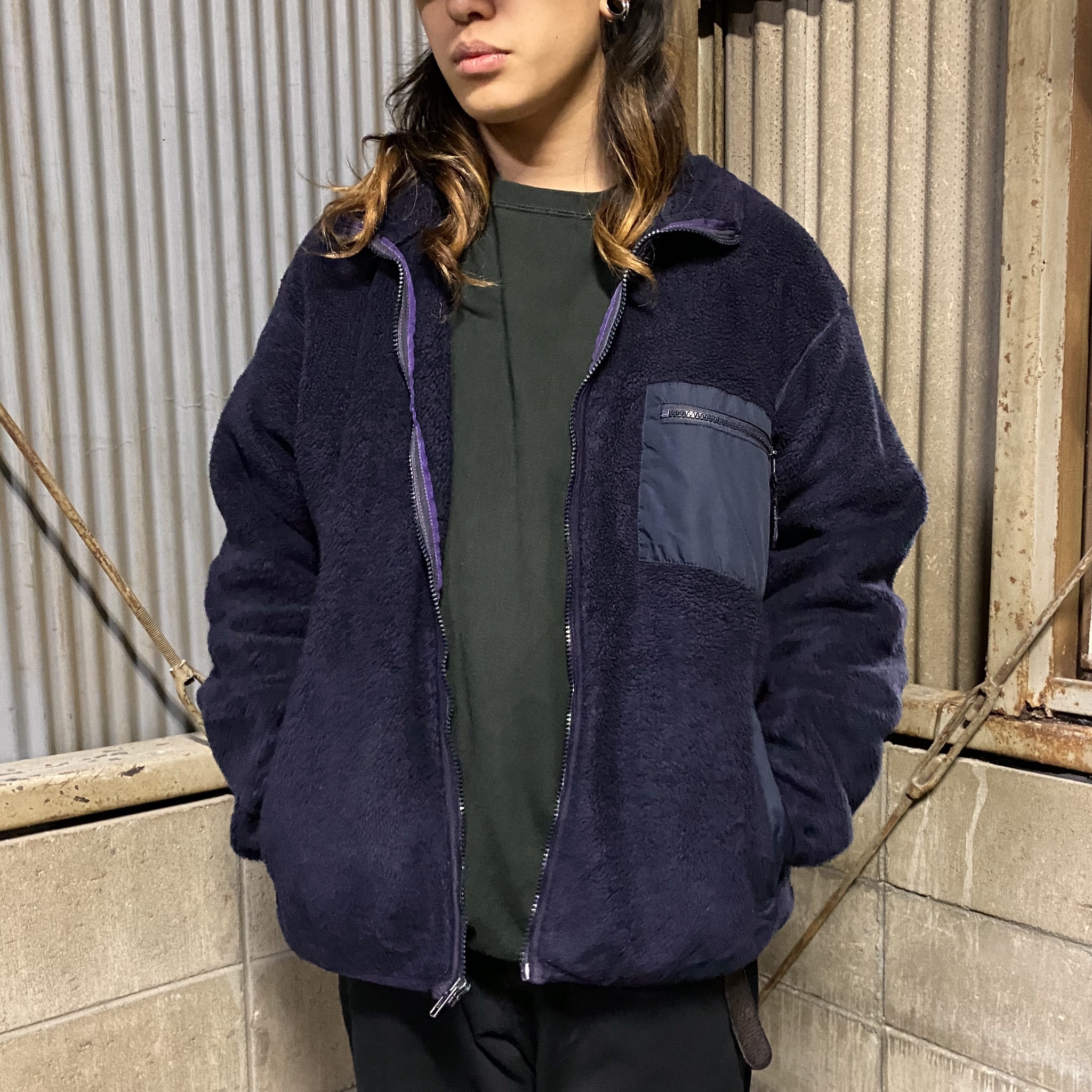 90年代 ビンテージ Usa製 Rマークタグ Patagonia パタゴニア フリースジャケット メンズl 古着 90s ヴィンテージ ディープパープル 紫色 アウトドアジャケット Cave 古着屋 公式 古着通販サイト