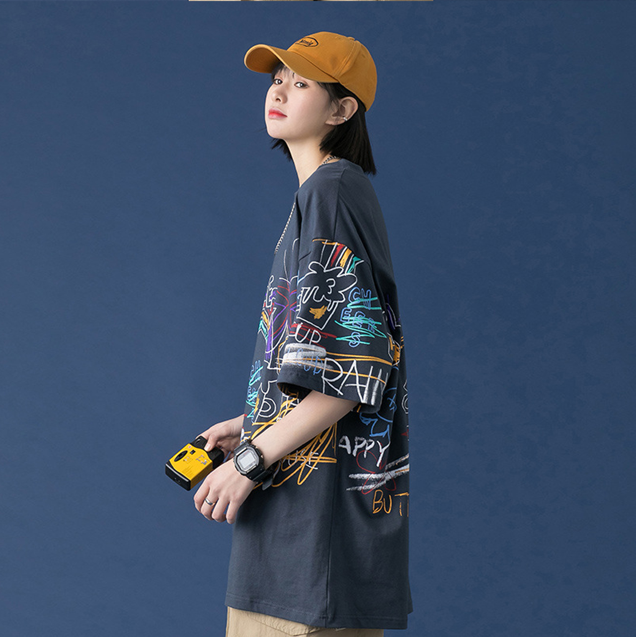Regit Savagebase Doodle Half T Shirt Beige S S 韓国服 トップス カットソー 半袖 ｔシャツ ストリートファッション オーバーサイズ メンズライク ユニセックス 男女兼用 綿 夏 プチプラ 個性的 10代 代 着映え ネット通販 Tpt031 S S Regit