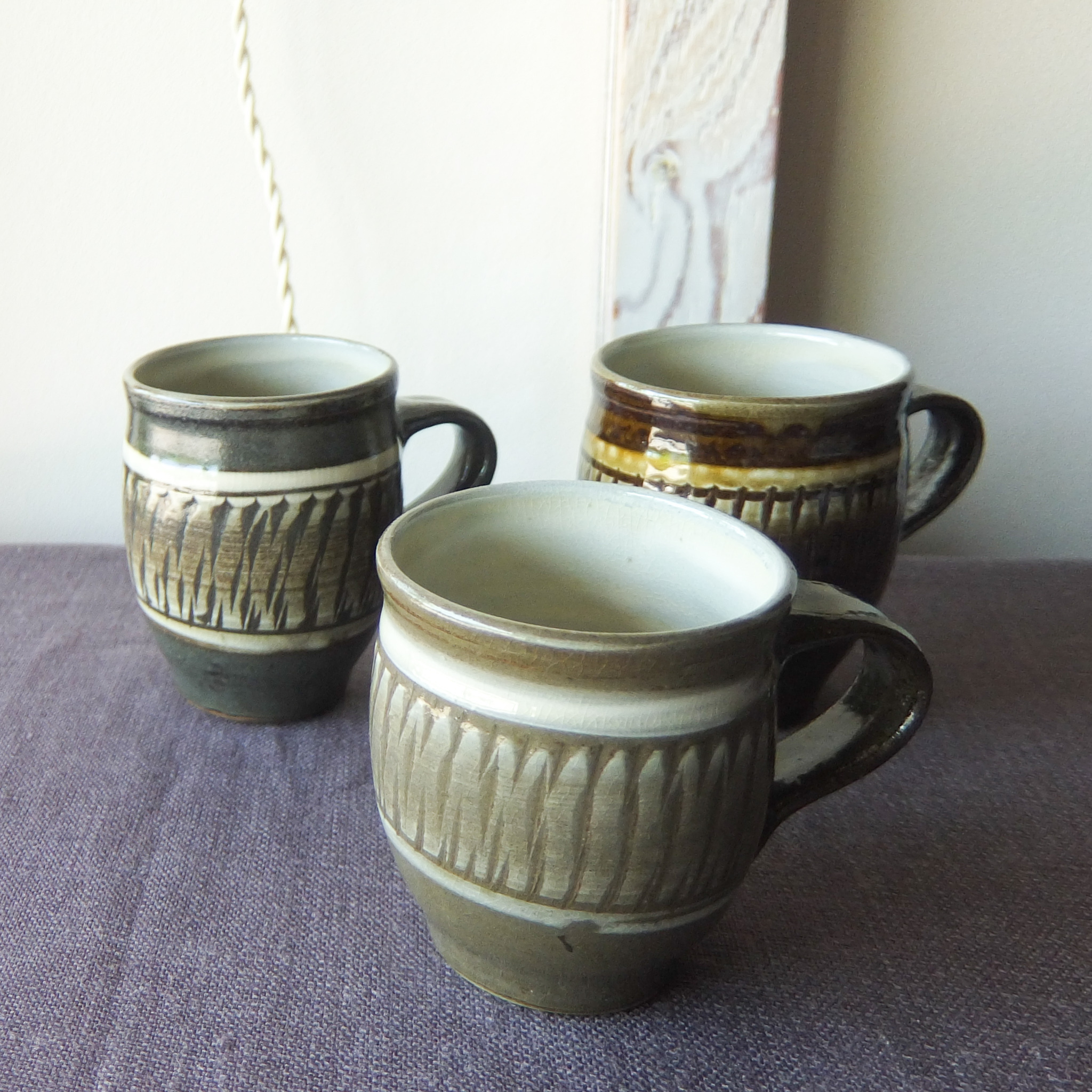 小鹿田焼 坂本工窯 マグカップ A B C Merle