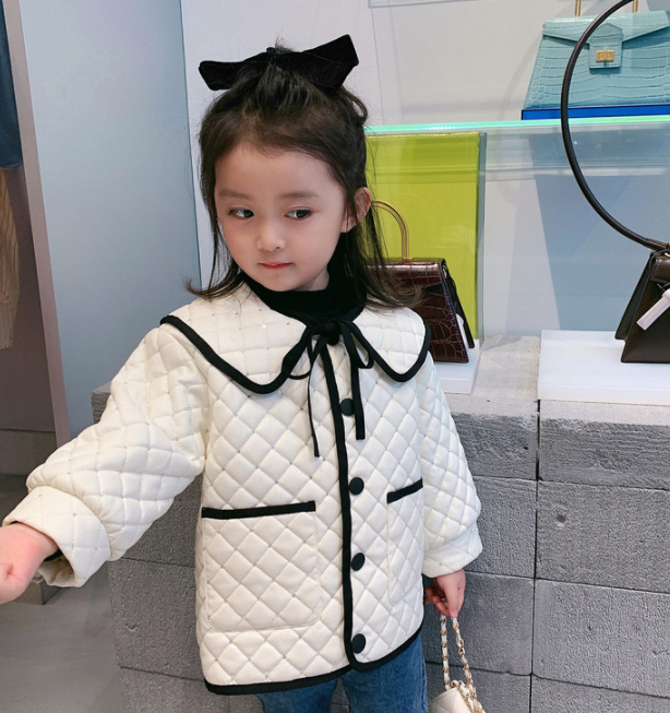 人気の中綿ジャケット かわいい キルティング アウター アウター キルティング ジャケット 子供服 子ども 女の子 中綿 コート ジャンパー ラインストーン フォーマル 襟付き 取り外し可能 ベルベット 暖かい 95cm 100cm 110cm 1cm 130cm 秋冬 送料無料 韓国