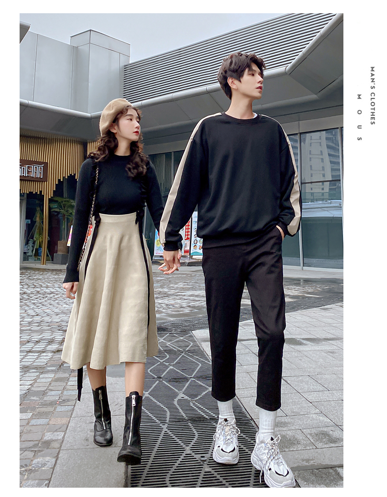 長袖 ニット セパレート ワンピース 0784 メンズスウェット カップル ペアルック リンクコーデ カジュアル お揃い デート 夫婦 親子 カップルのリンクコーデ専門店 Pair Cele ペアセレ