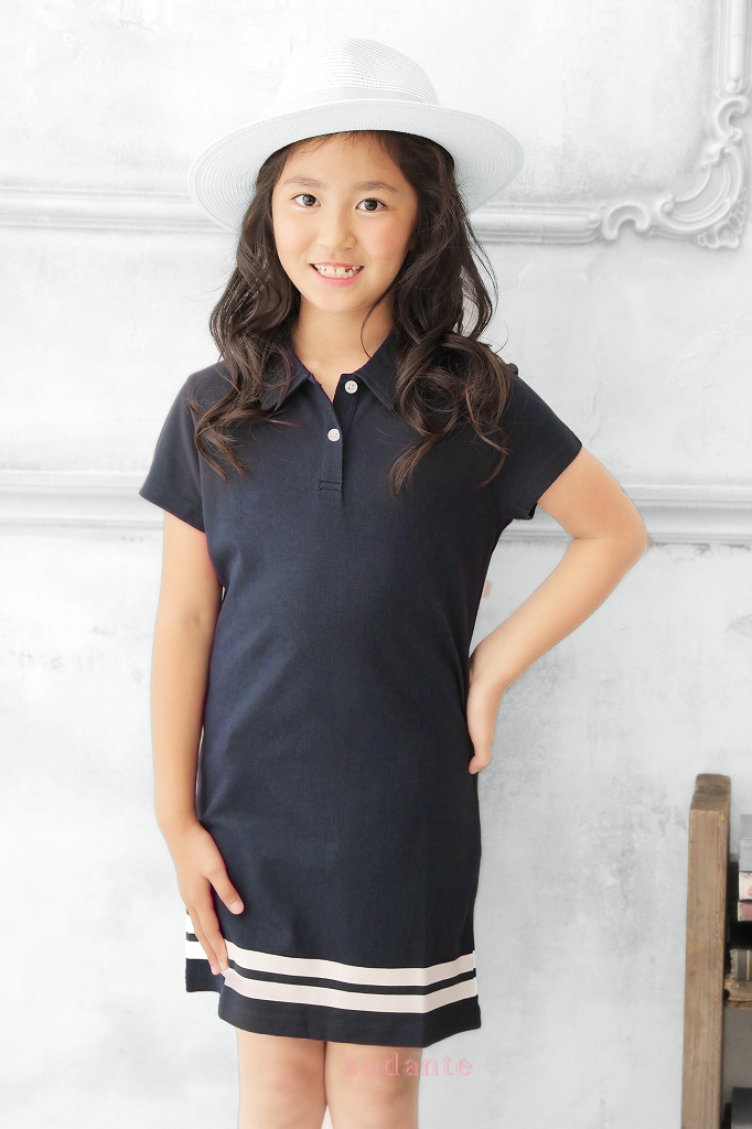ママ 親子コーデワンピースポロシャツ ネイビー アパレル通販 Andante