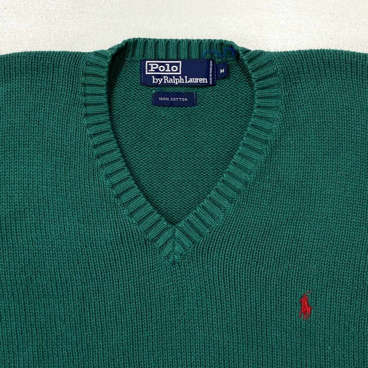 Polo By Ralph Lauren ラルフローレン コットンニットベスト メンズm 古着 グリーン 緑色 ニットセーター Cave 古着屋 公式 古着通販サイト