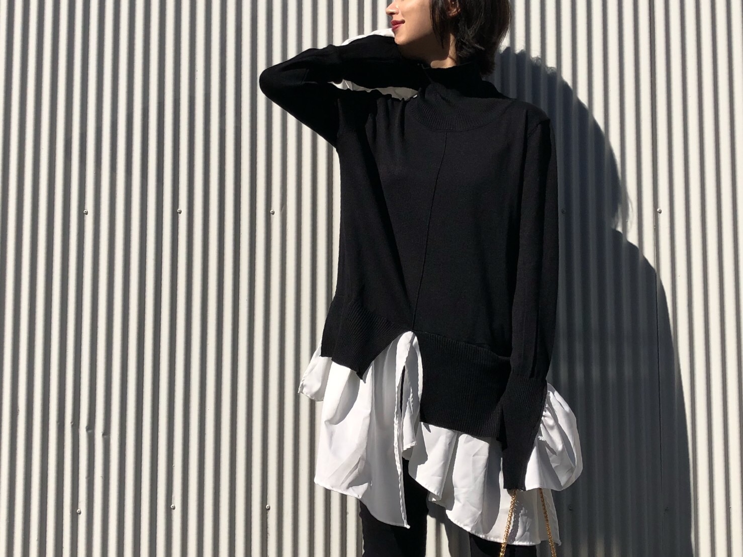 フレアシャツドッキングニット Seaaddress