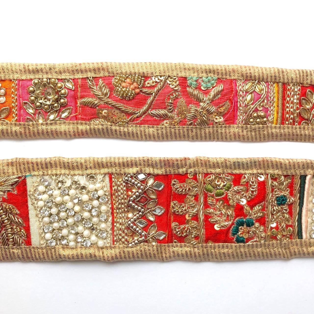 パッチワーク刺繍インドリボン S Dua アクセサリーパーツショップ