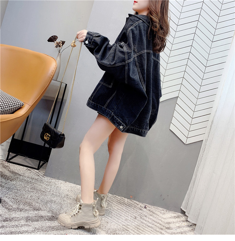 韓国レディースファッション 67 デニムジャケット ビックシルエットモノトーンコーデ カジュアル ストリート ダボっと 秋コーデ 人気プチプラ レディース韓国ファッション新作通販 Aliceholly アリスホーリー