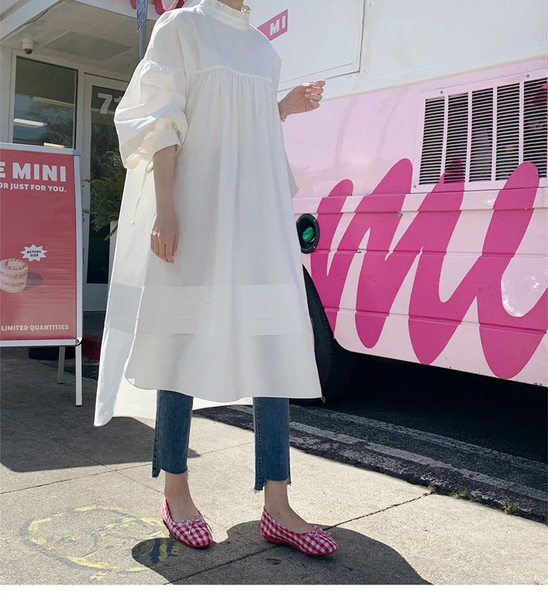 全2色 七分袖 バルーンシャツワンピ Torichi