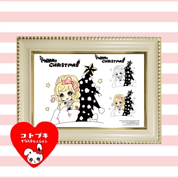 クリスマス前限定価格 ダウンロード販売 A5 Christmas18 イラストシート アートプリントポスターや手帳デコ コラージュなどに Kotobuki Online Shop