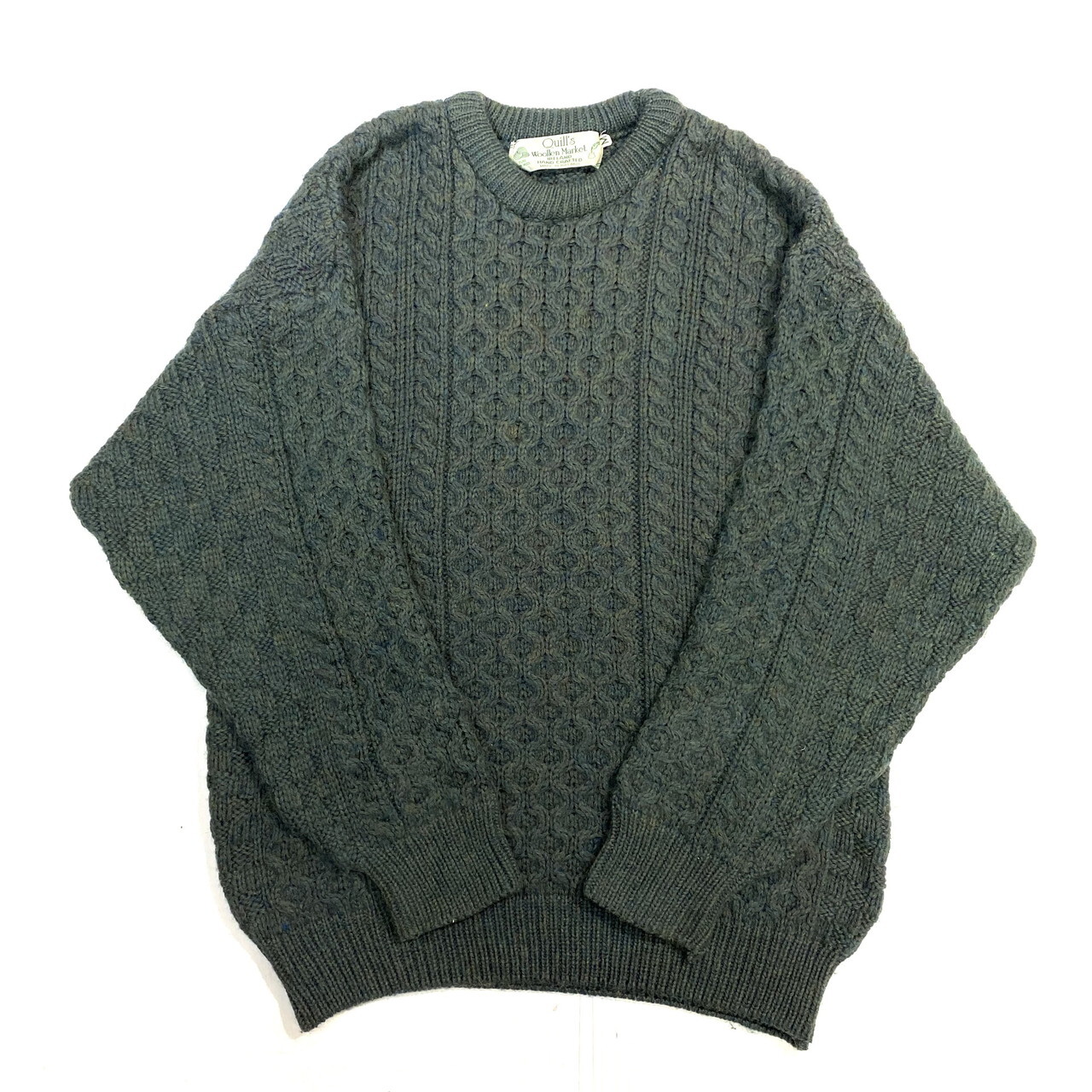 アイルランド製 Quill S Woollen Market フィッシャーマン アランニットセーター ウールニットセーター メンズm 古着 ニット セーター Cave 古着屋 公式 古着通販サイト