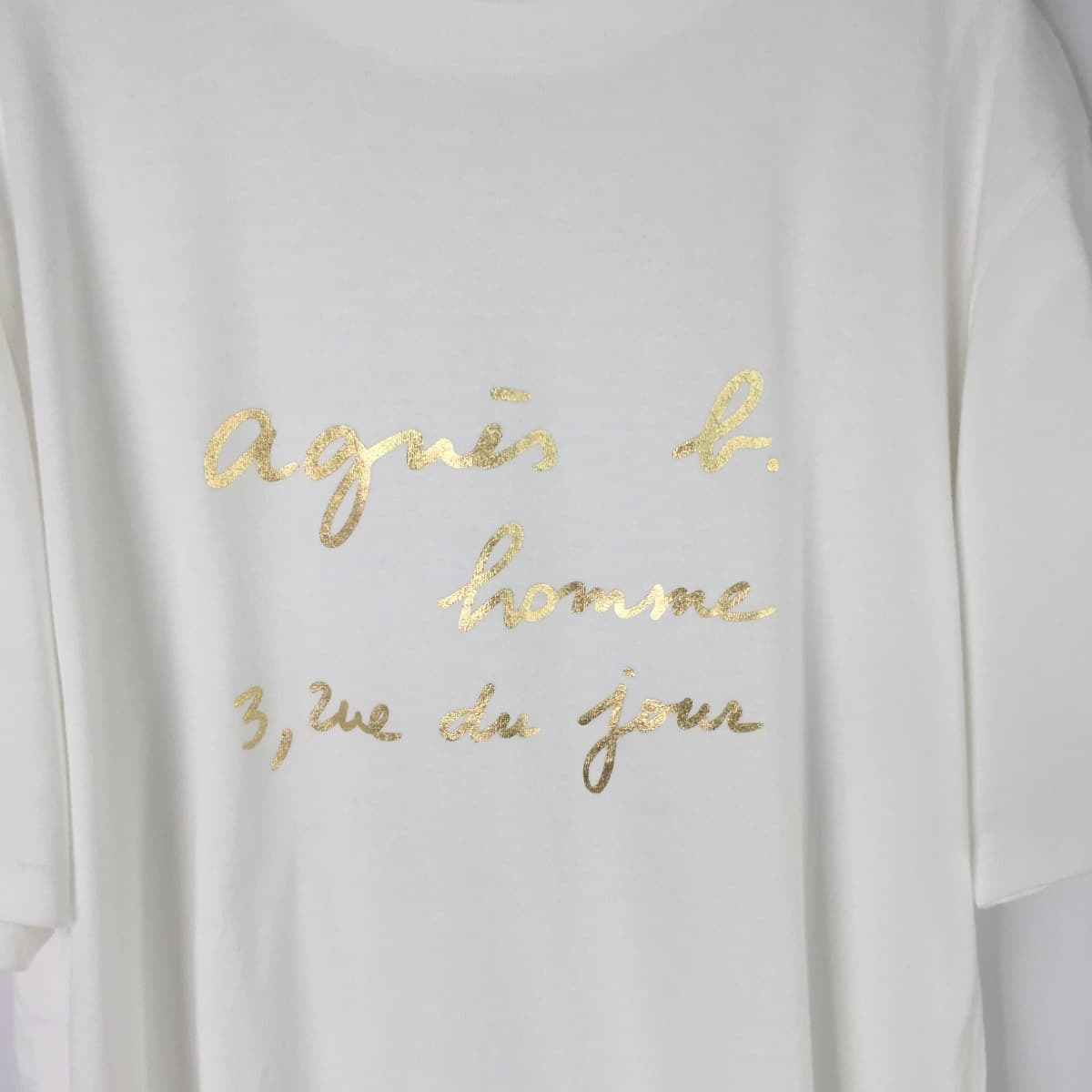 Agnes B Homme アニエスベーオム アダムエロペ コラボtシャツ ゴールドロゴ メンズ フクル ファッションブランドユーズドセレクトショップ