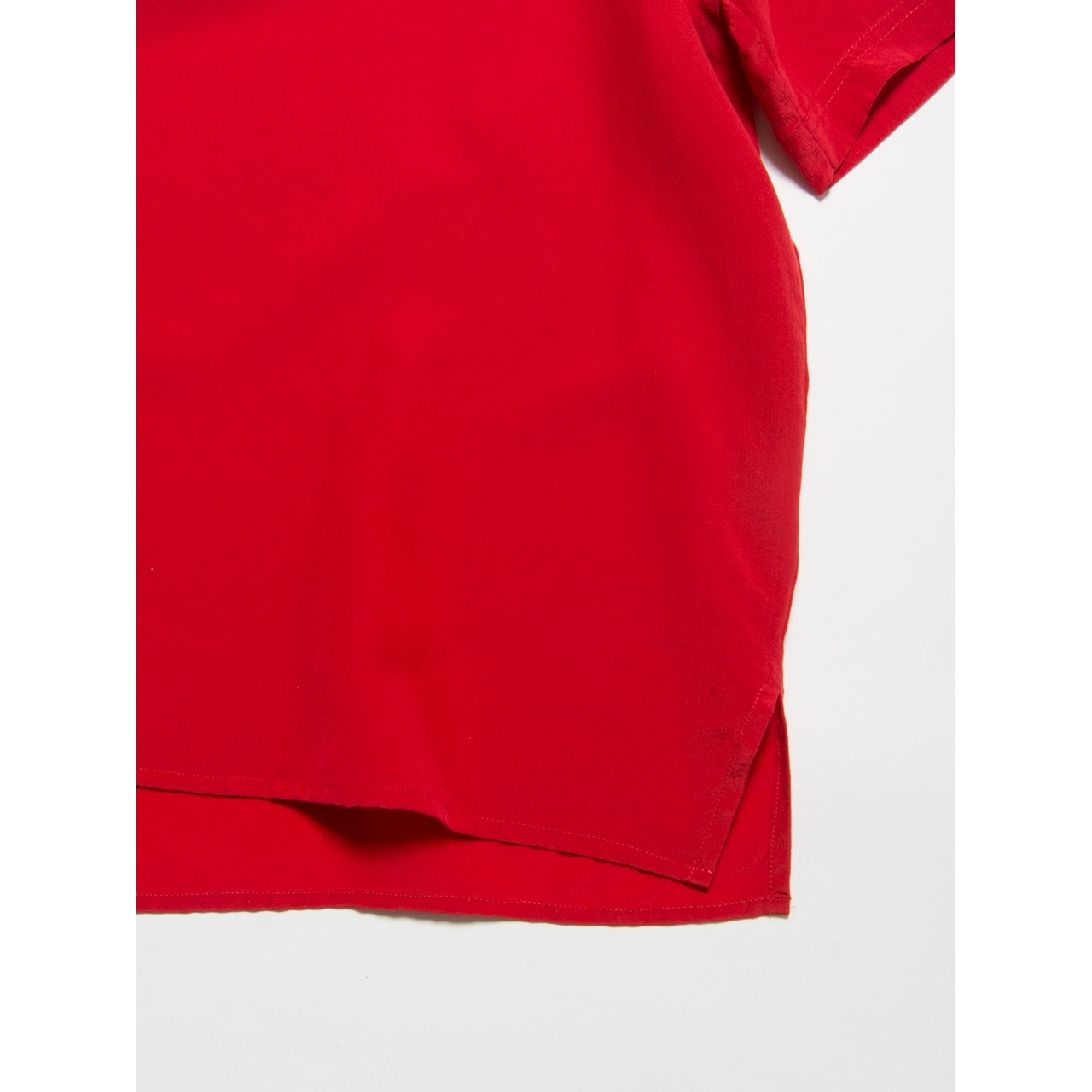 【WINNER】Washed silk Tshirt（ウォッシュドシルクTシャツ ブラウス）4d MASCOT/E