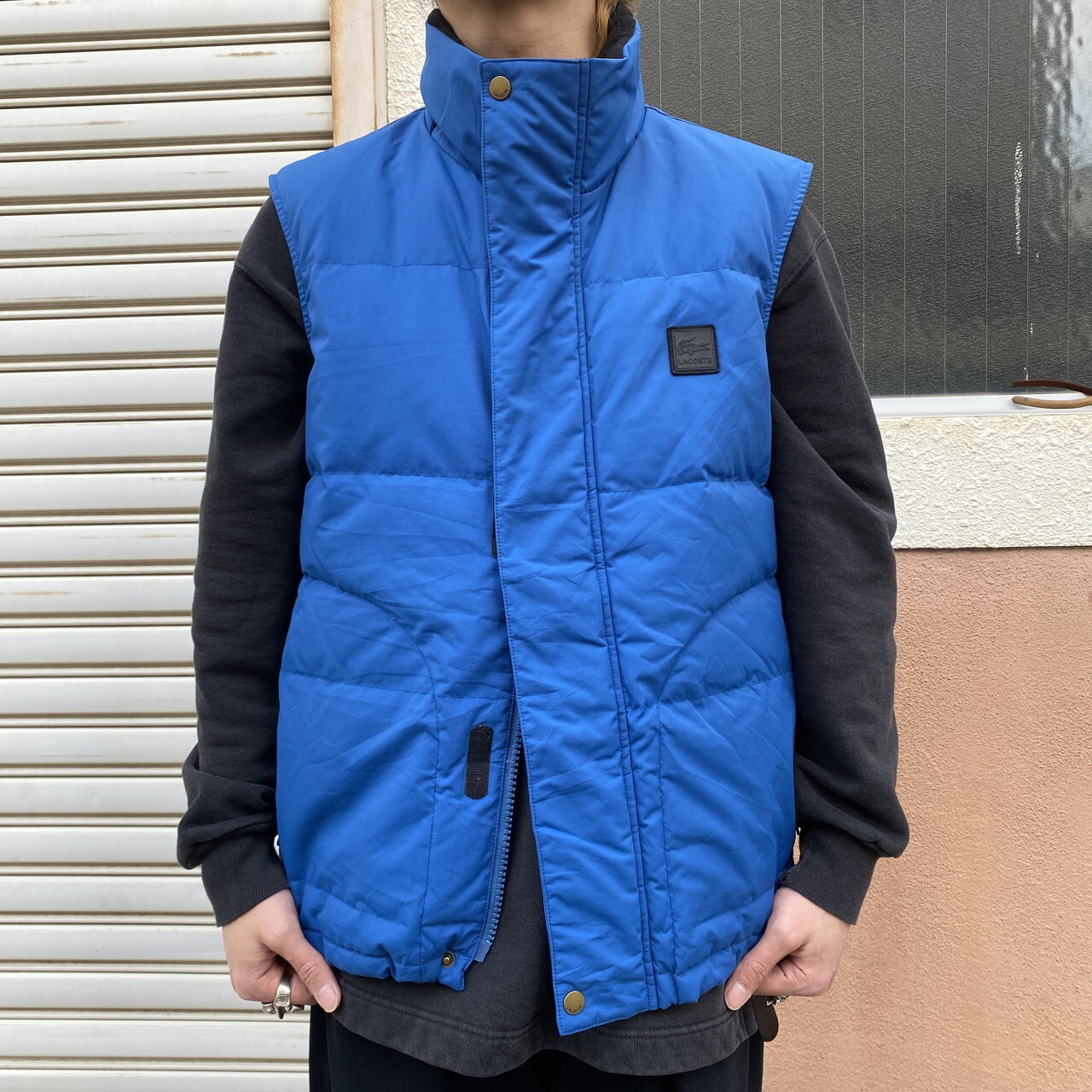 Lacoste フレンチラコステ ダウンベスト メンズl相当 古着 ブルー 青色 ベスト Cave 古着屋 公式 古着通販サイト