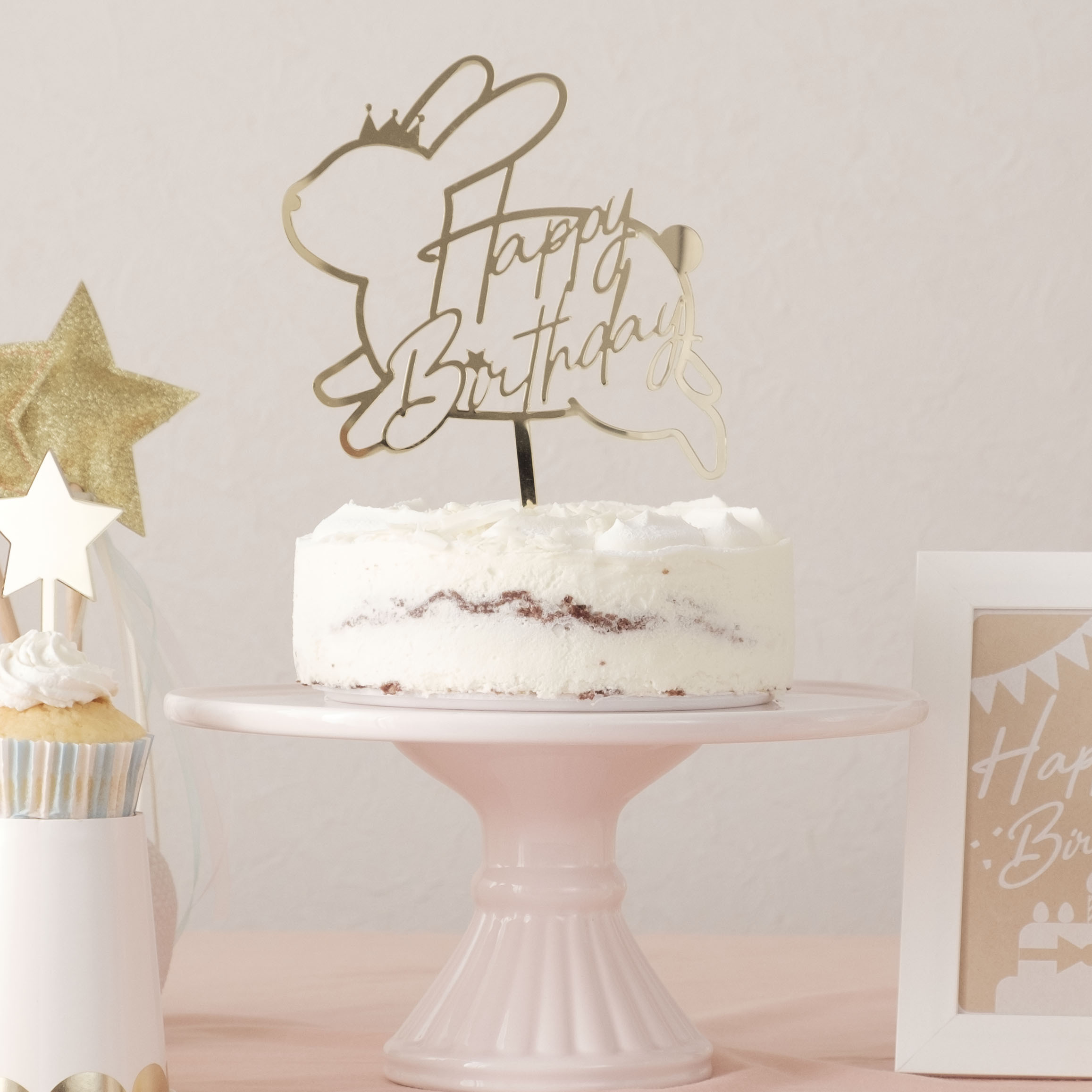 Bunny Cake Topper Happy Birthday Bebesoleil