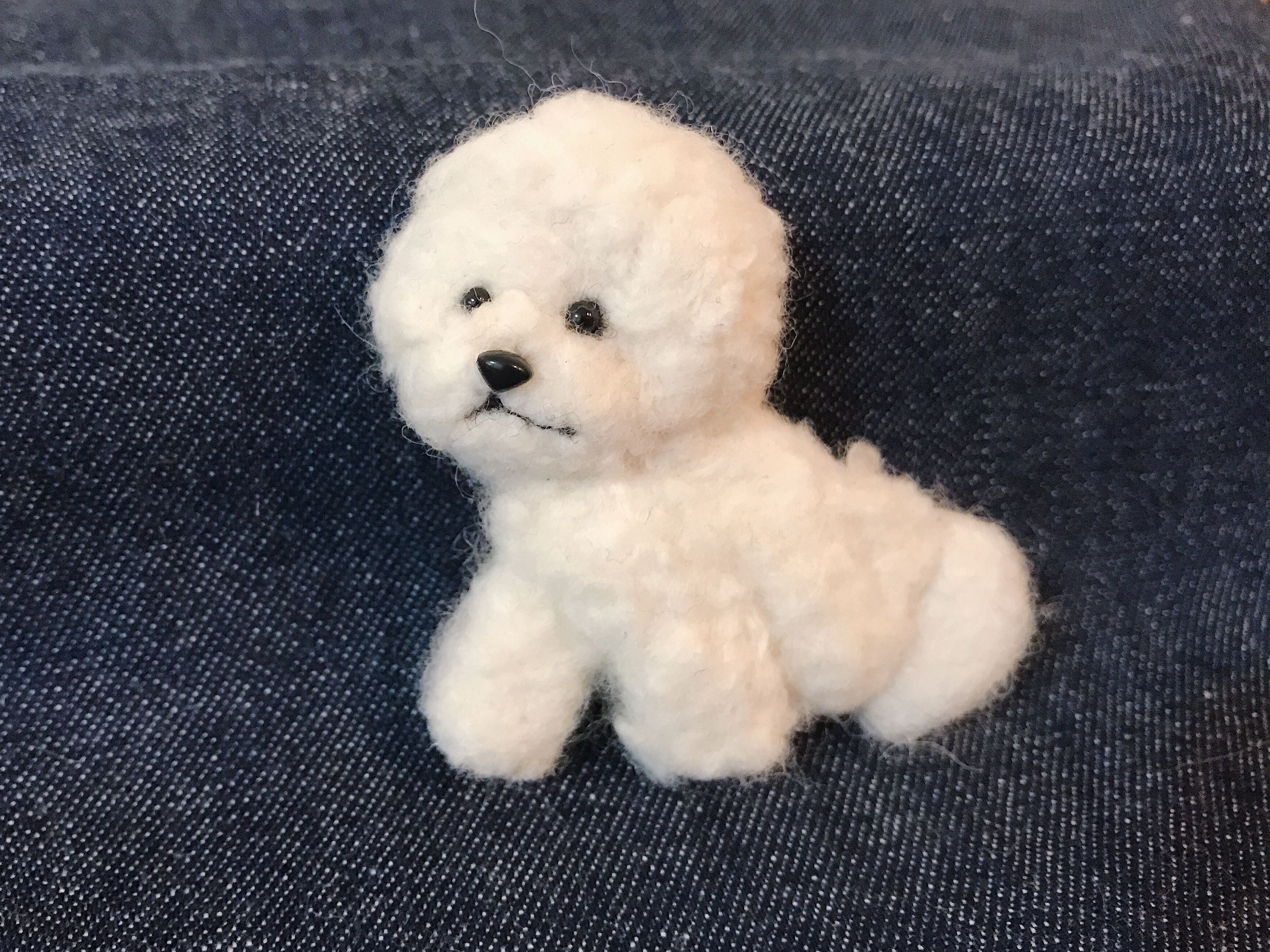 正規品 壁飾り ハンドメイド りんご トイプードル ビションフリーゼ 羊毛フェルト おもちゃ 人形