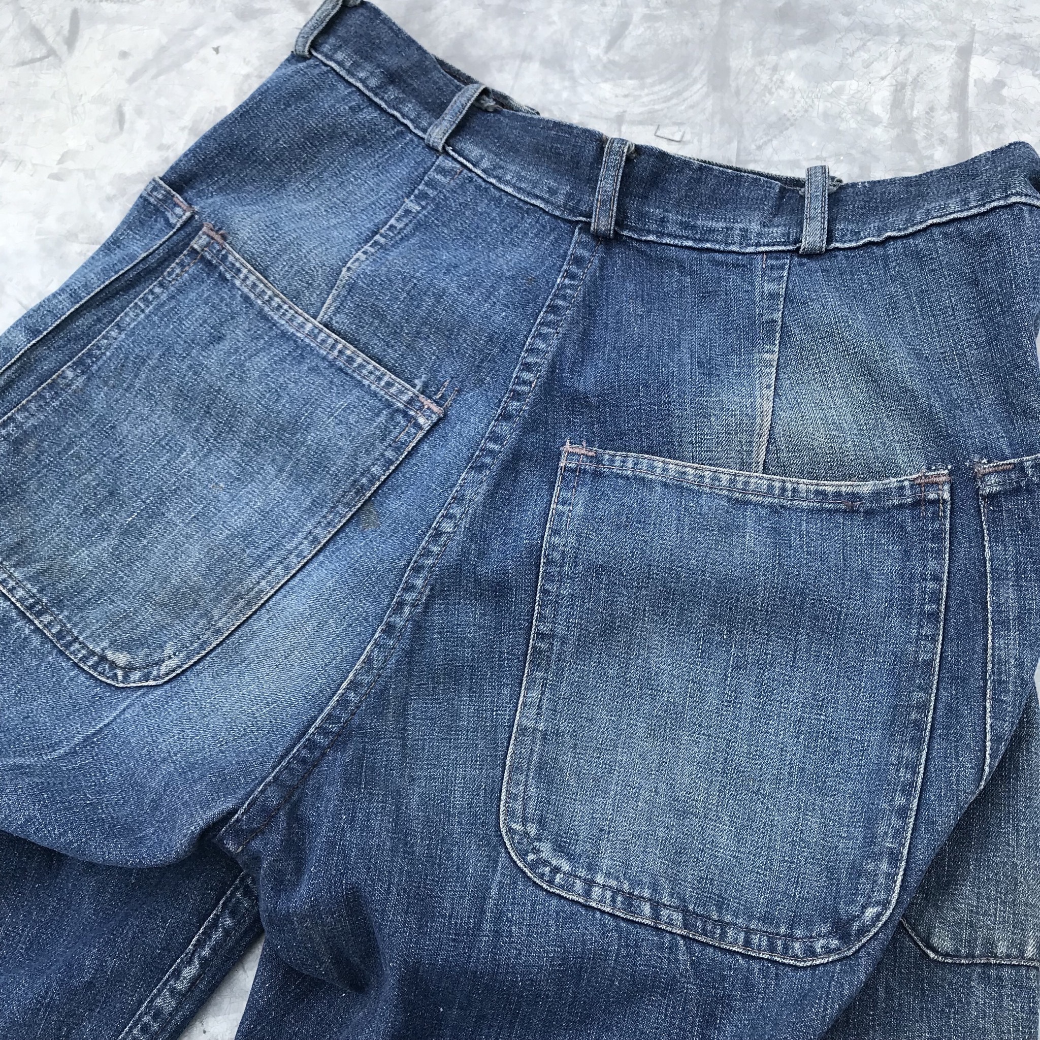 40 S U S Navy デニムセーラーパンツ Ww Ii 巻きパンツ ストレートタイプ W30 色落ち良好 ミリタリー Agito Vintage