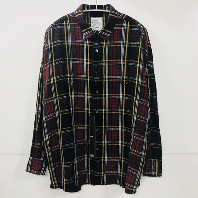 Shareef シャリーフ ss Tartan Check L S Shirts タータンチェックシャツ 1 レッド グリーン系 ブランド古着brooch