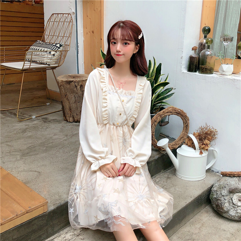 フリル 星柄 ペガサス ロリ ガーリー ワンピース r492 Rumina Select Shop フリル 星柄 ペガサス ロリ ガーリー ワンピース r492 Rumina Select Shop